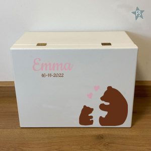 Herinneringen kist met naam beertjes