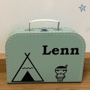 Kinderkoffertje met naam en tipi