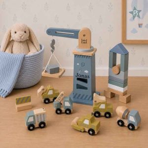 Label Label houten bouwplaats (met naam)