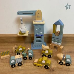 Label Label houten bouwplaats (met naam)