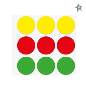 Raam confetti 10cm inhoud 3 rood 3 geel 3 groen