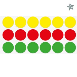 Raam confetti 7 cm inhoud 6 rood 6 geel 6 groen