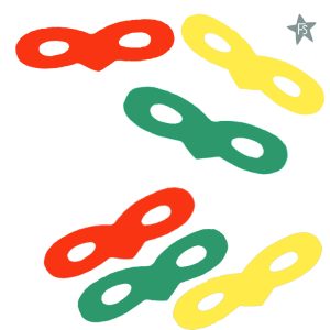 Raam sticker masker inhoud 2 rood 2 geel 2 groen