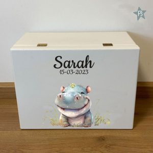 Herinneringen kist met naam en Hippo