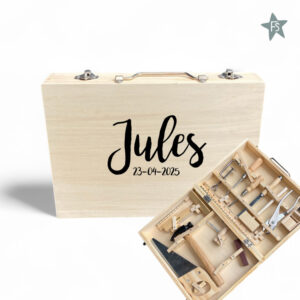 Houten Gereedschapskist, 16dlg.  ( met naam )