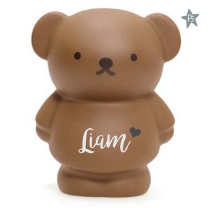 Atelier Pierre Boris Bruin spaarpot met naam