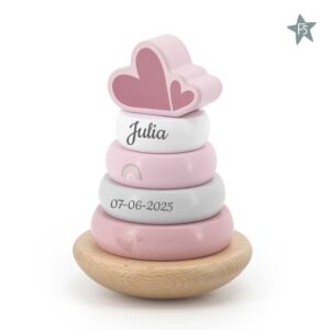 Label Label tuimelstapelaar Pink ( met naam )