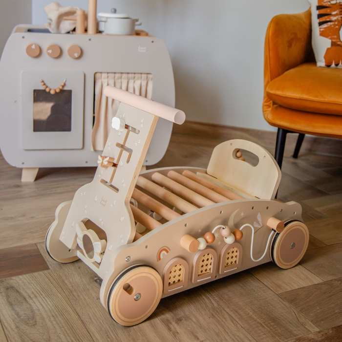 Label Label Nougat Houten 3-in-1 Looptrainer / Loopauto ( met naam ) - Afbeelding 5