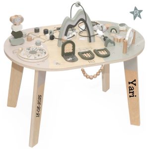 Label Label Olijfgroen Houten Activiteitentafel ( met naam )