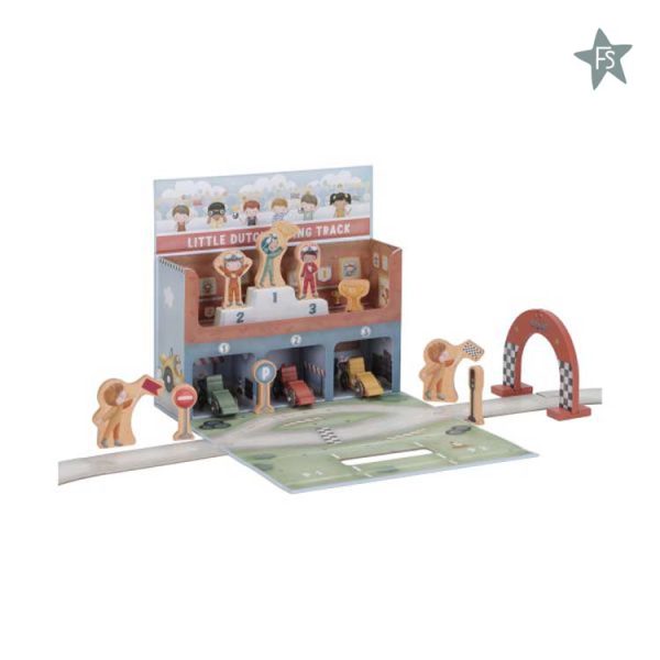 Little Dutch Speelkoffer Racebaan - Hout  ( met naam )