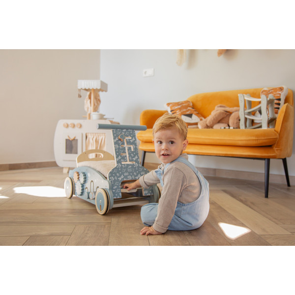 Label Label blauw Houten 3-in-1 Looptrainer / Loopauto ( met naam ) - Afbeelding 7