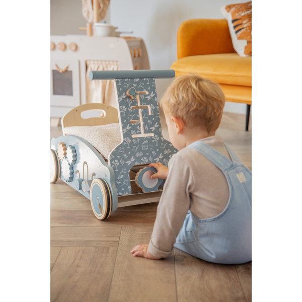 Label Label blauw Houten 3-in-1 Looptrainer / Loopauto ( met naam ) - Afbeelding 8