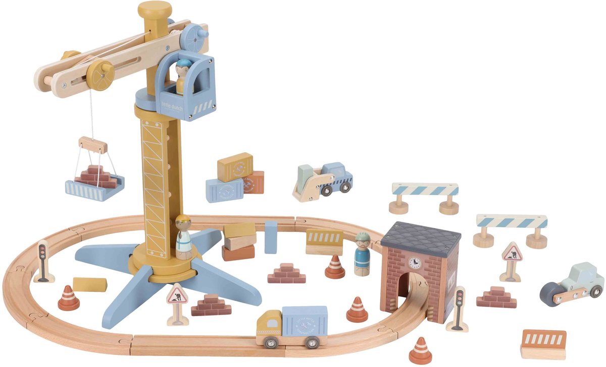 Little Dutch Hijskraan set FSC - treinbaan ( met naam ) - Afbeelding 7