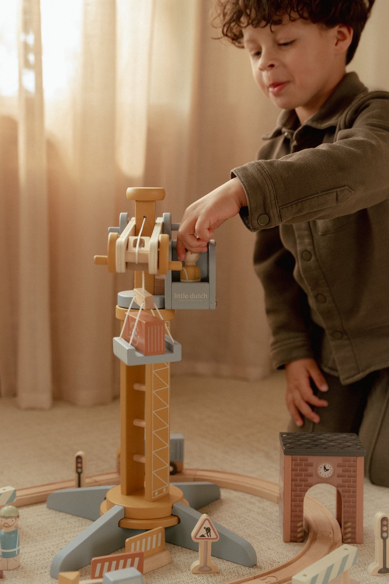 Little Dutch Hijskraan set FSC - treinbaan ( met naam ) - Afbeelding 4