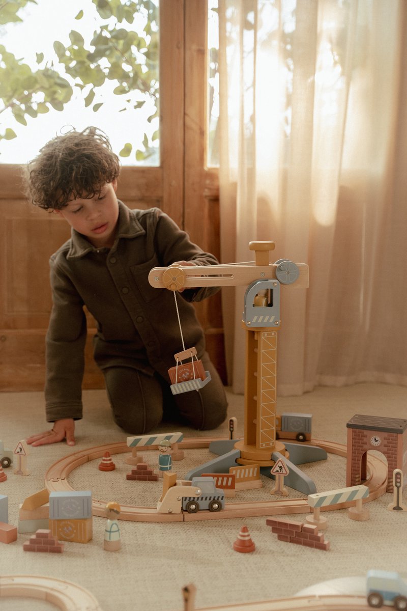 Little Dutch Hijskraan set FSC - treinbaan ( met naam ) - Afbeelding 6