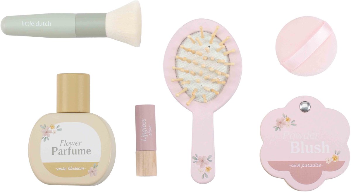 Little Dutch Houten kaptafel groot - Roze - Essentials (met naam) - Afbeelding 3