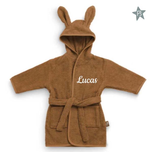 Jollein Badjas 1-2 jr - Caramel ( met naam )