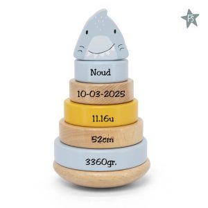 Trixie Houten stapeltoren - Mr. Shark ( met naam en geboortegegevens )