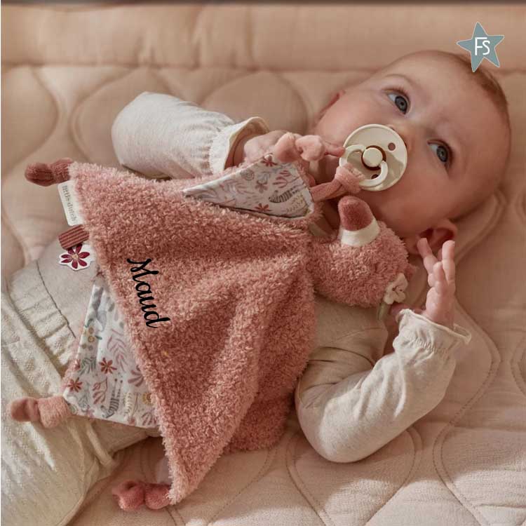 Little Dutch Knuffeldoekje Flamingo - Roze Safari Friends ( met naam ) - Afbeelding 3