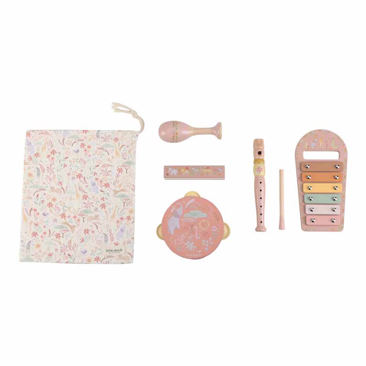 Little Dutch Muziekset - Roze - Safari Friends ( met naam ) - Afbeelding 3