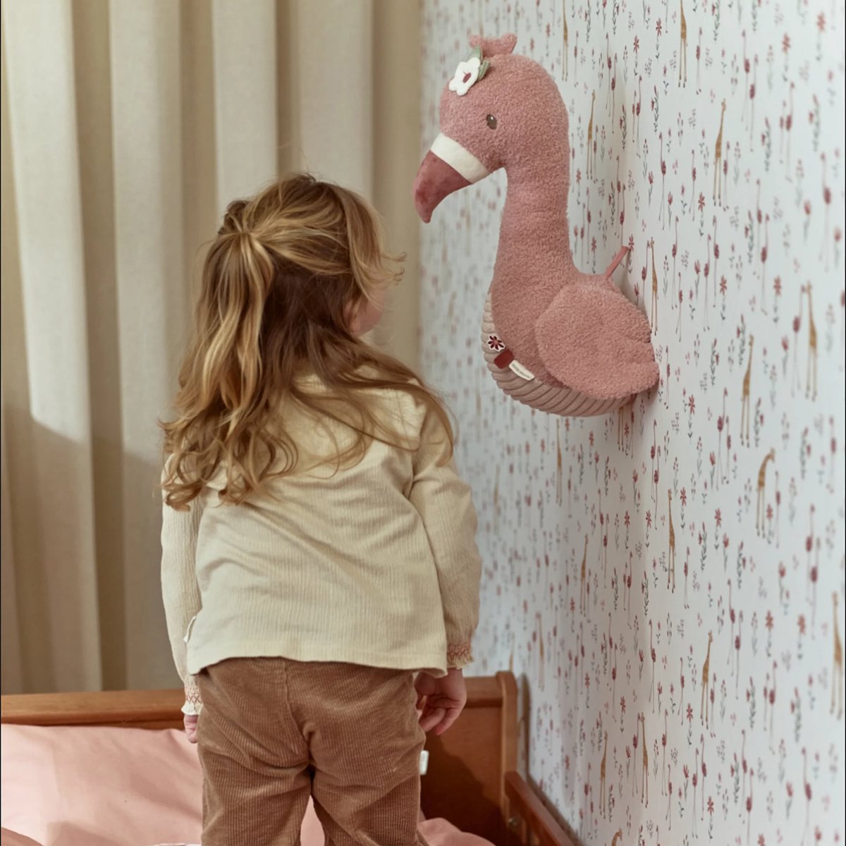 Little Dutch Dierenkop Flamingo - Roze Safari Friends ( met naam ) - Afbeelding 3