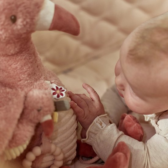 Little Dutch Activiteitenknuffel Flamingo - Roze Safari Friends ( met naam ) - Afbeelding 4