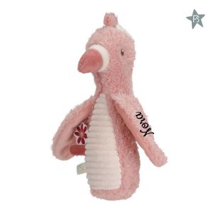 Little Dutch Knijprammelaar Flamingo - Roze  Safari Friends ( met naam )
