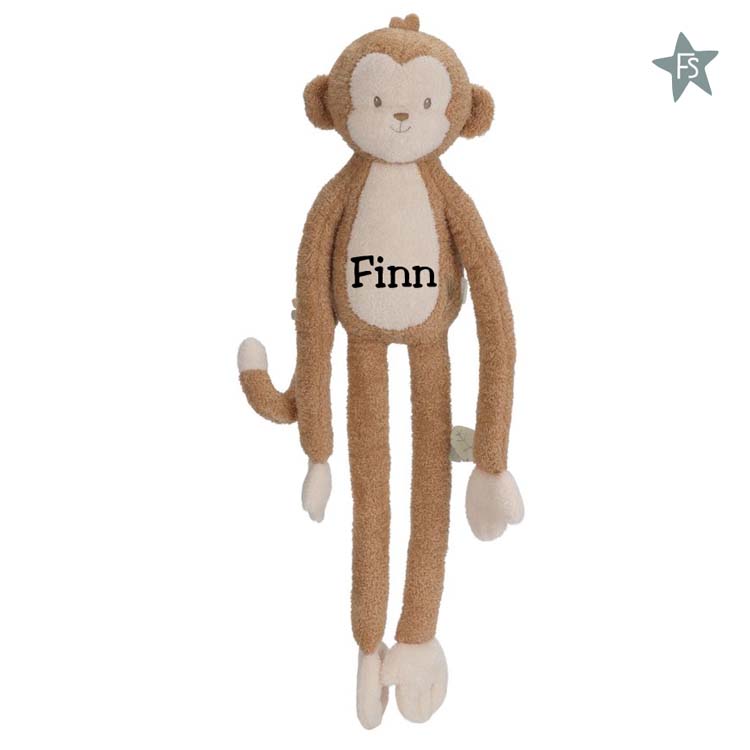 Little Dutch Knuffel Slungel Aap XL - Bruin Safari Friends ( met naam )