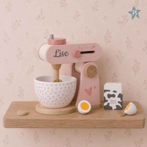 Kraamcadeau met naam | Label Label - houten mixer - Pink ( met naam )