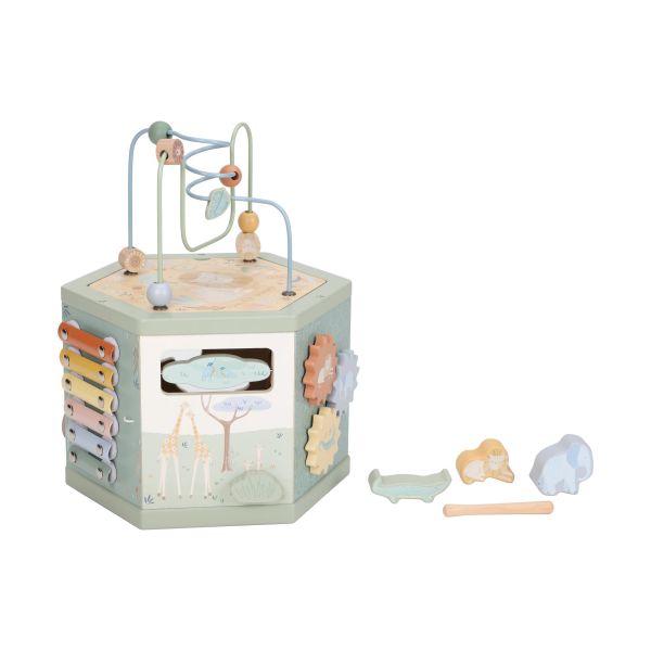 kraamcadeau met naam | Little Dutch Safari Friends Activiteitenkubus ( met naam en geboortegegevens ) - Afbeelding 6