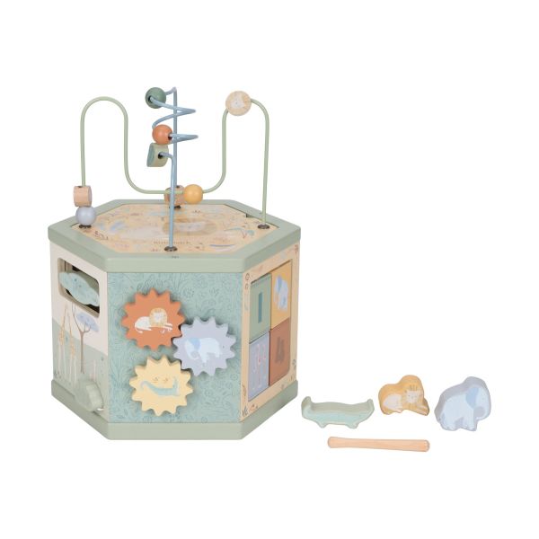 kraamcadeau met naam | Little Dutch Safari Friends Activiteitenkubus ( met naam en geboortegegevens ) - Afbeelding 5