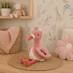 Little Dutch Knuffel Flamingo 17 cm safari friends ( met naam )